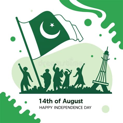 pakistan independence day celebrating stock illustrations