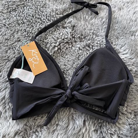 Black Tie Bikini Top Size Small Brand New Depop