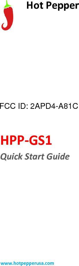 Hot Pepper A81C 4G Smart Phone User Manual R1