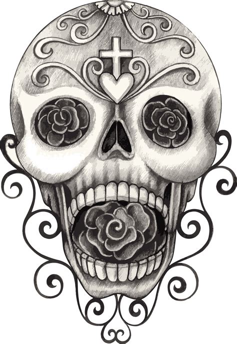 candy skull tattoo designs 2