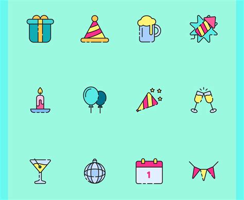 cheerful  year icons vector art graphics freevectorcom