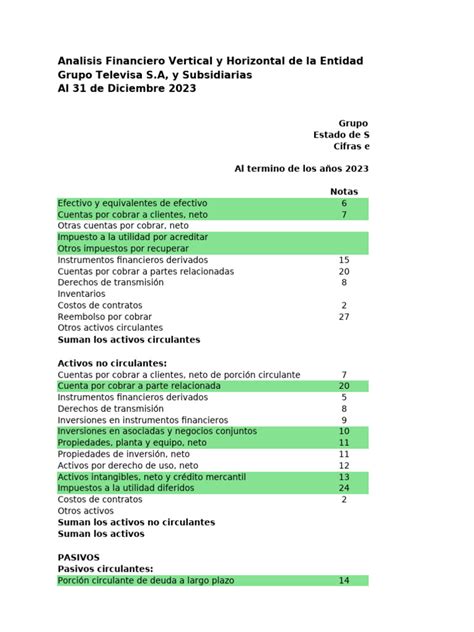 Análisis Financiero de Televisa 2023 | PDF | Auditoría | Bancos