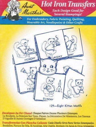 Amazon Eight Kitten Motifs Aunt Martha S Hot Iron Embroidery Transfer