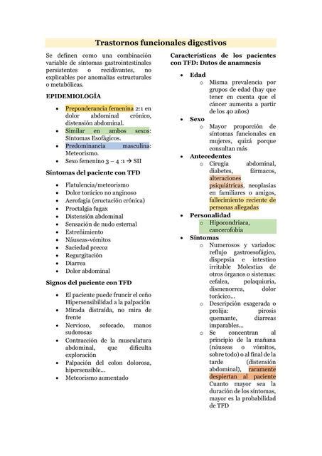 Trastornos funcionales digestivos Ayleen Torres Sánchez uDocz