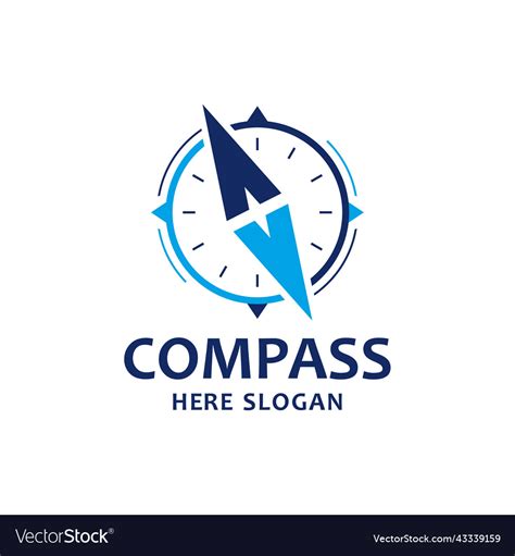 Creative Blue Compass Sign Concept Logo Design Vector Image