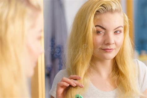 Woman With Wet Blonde Hair Stock Photo Image Of Looking 169251696
