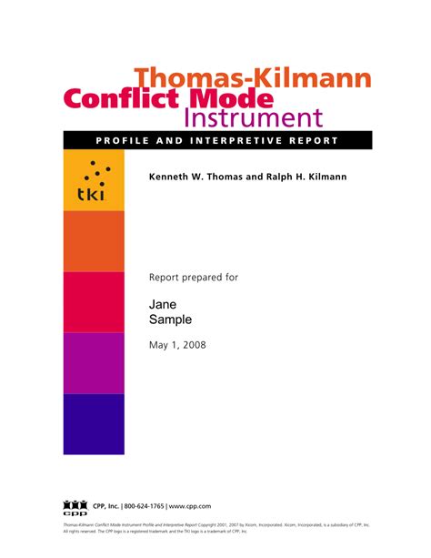 Pdf Thomas Kilmann Conflict Mode Instrument