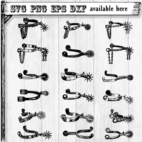 Vintage Line Art Of Cowboy Spurs Svg Western Svg For Sublimation
