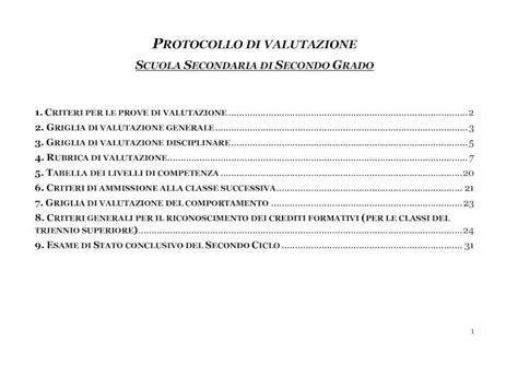 Pdf Protocollo Di Valutazione Griglia Di