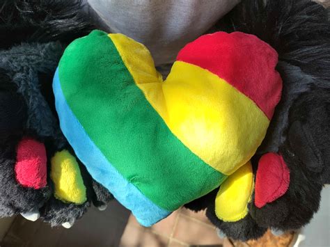Plush Rainbow Heart Fursuit Prop — Weasyl
