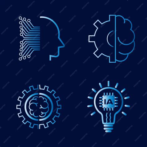 Ícones de inteligência artificial definem elementos de UI vetoriais