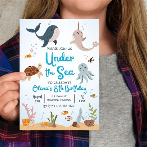 Under The Sea Invitation Template Under Sea Invitation Sea Creature