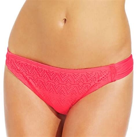 Hula Honey GINGER Junior Solid Crochet Side Tab Hipster Bikini Bottom