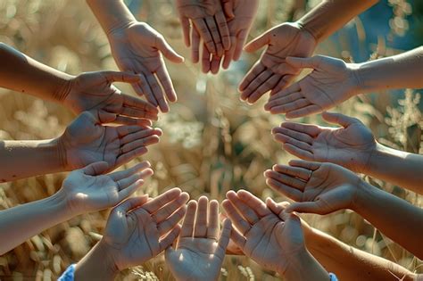 circle  hands  symbol  unity premium ai generated image