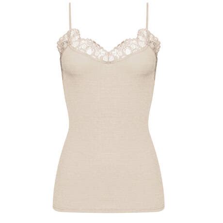 Hanro 2 Pieces Lingerie Set Woolen Lace Pumice