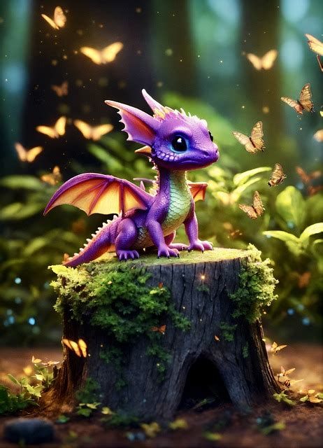 Realistic Cute Baby Dragons