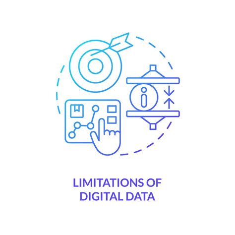 Limitations of digital data blue gradient concept icon. Avoid mistakes