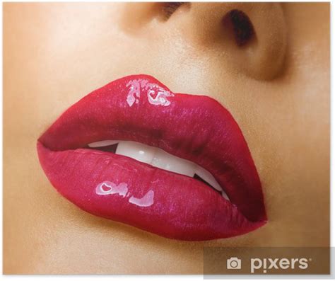 Poster Sensual Mouth Red Lipstick Pixersuk