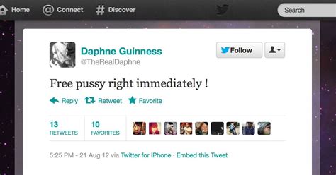 Daphne Guinness Tweets Thoughts On Pussy Riot