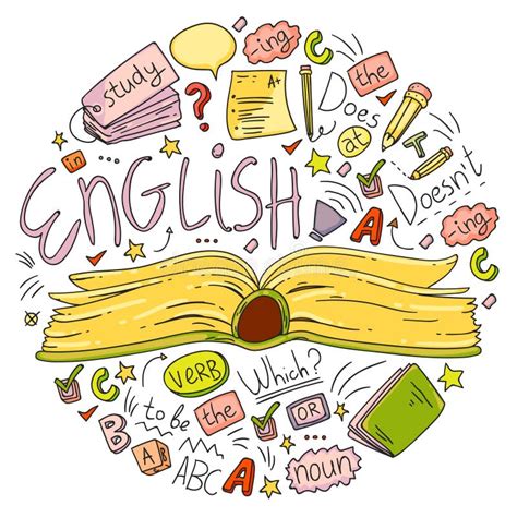 language school  adult kids english courses class stock vector