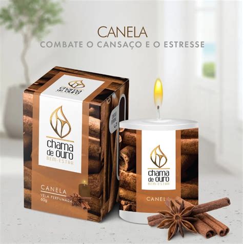 Vela Aromatizada Canela Chama de Ouro g Lolla Sex Shop Online Tudo para Saúde e Bem estar