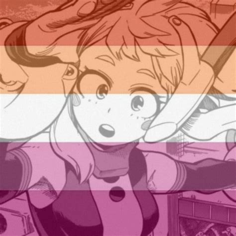 MHA Uraraka Lesbian Pfp Anime Wallpaper Flag Icon Lesbian