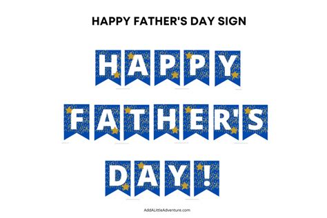 Happy Fathers Day Sign Free Printable Add A Little Adventure