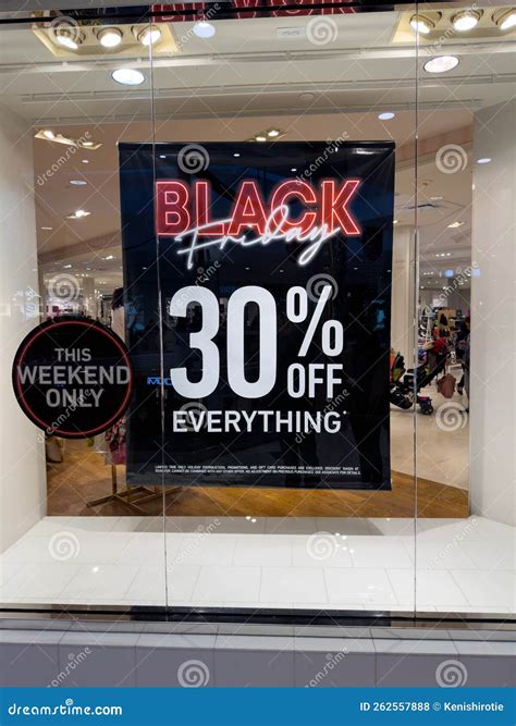 Black Friday Sale Sign in Shopping Mall Editorial Stock Photo - Image