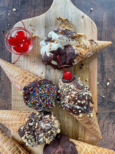 Make Homemade Drumsticks - Nutty Chocolate Dipped Ice Cream Cones