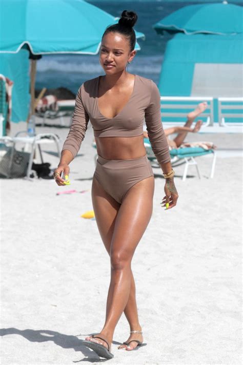 Karrueche Tran In Bikini Beach In Miami CelebMafia