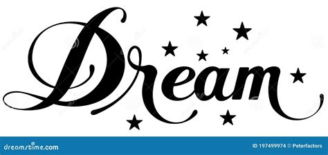 dream custom calligraphy text stock vector illustration  dream