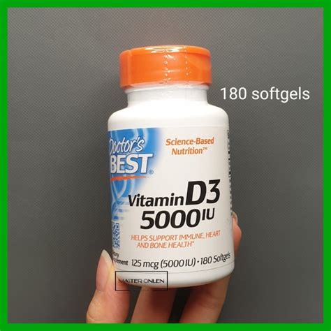 Jual Doctor Best Vitamin D3 5000iu 180 softgel Vit D 3 5000 iu bukan ...