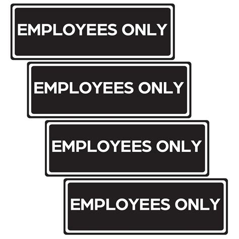 Amazon.com: Employees Only Sign (4 Stickers 7.3 in x 2.5 in) - Employee
