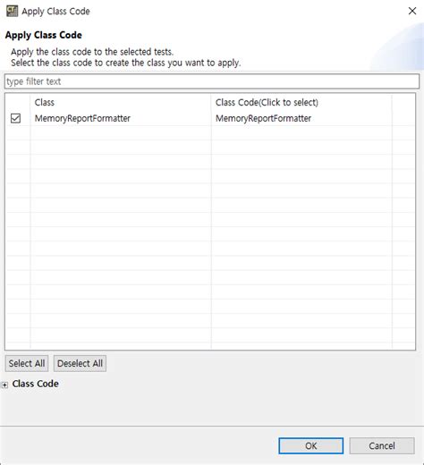 class codes user manual