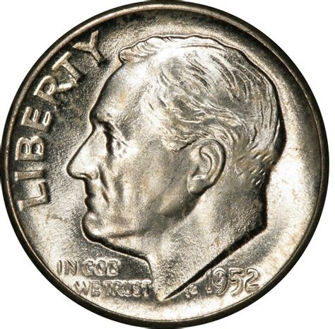 1952 Roosevelt Dime Values and Prices - Past Sales | CoinValues.com