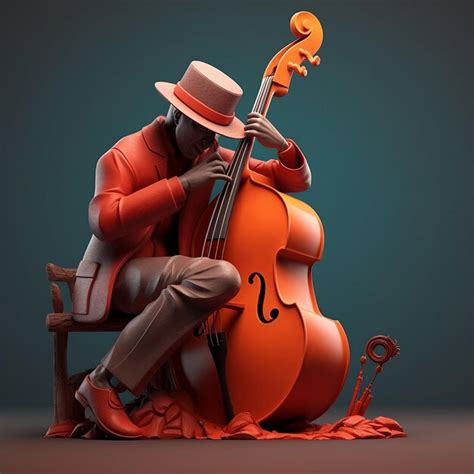 Premium AI Image | jazz musician 3d render
