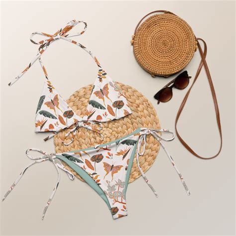 Palm Leaves Magic Mushrooms Butterflies Luna Moth Women S Sling Bikini Swimsuits Sold By