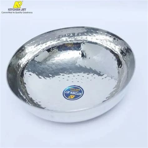 Litre Stainless Steel Hammered Tasla Kitchenware Type Kadhai At