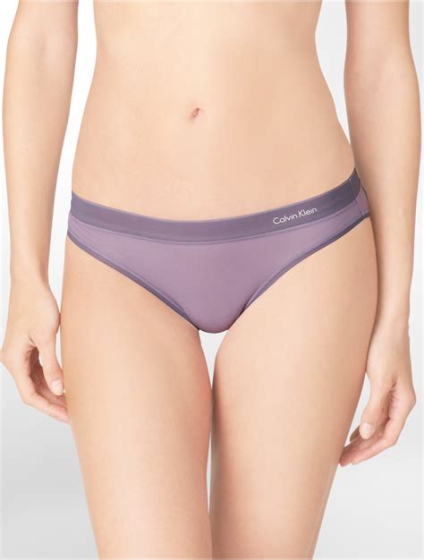 Calvin Klein Underwear Second Skin Laser Cut Bikini In Purple Lyst