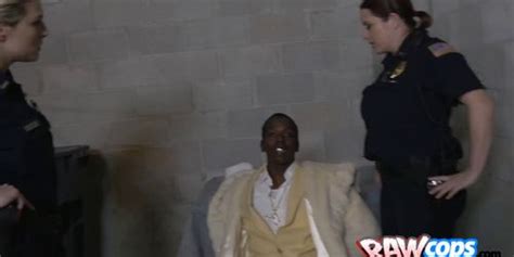 Busty Uniformed Brunette Chokes With Long Black MASSIVE Cock Tnaflix