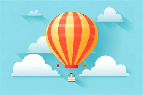 Premium Ai Image Cute Cartoon Hot Air Balloon