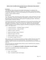 Application For Healthcare Quantitative Research Assignment Docx Busi