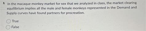 Solved In The Macaque Monkey Market For Sex That We Analyzed Chegg