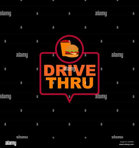 Drive Thru Text Logo Design Vector Template Stock Vector Image And Art