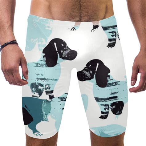 Mens Swim Briefs Mens Swim Jammers Lovely Animal Cartoon Sausage Dog