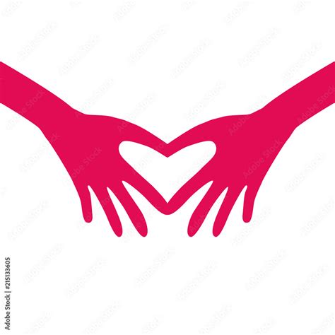 Hands in the form of heart. Symbol of love, care, kindness. Vector ...