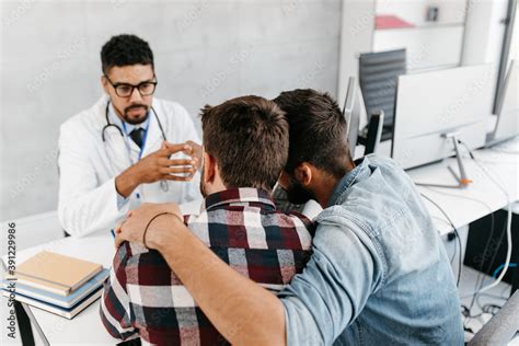 Gay Couple Together Visiting Doctor Homosexuality Concept Stock Photo Adobe Stock