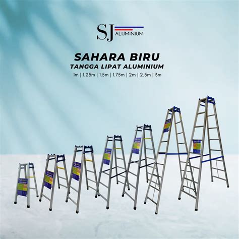 Jual Tangga Lipat Aluminium Ladder Multifungsi Tipe Sahara Warna Biru