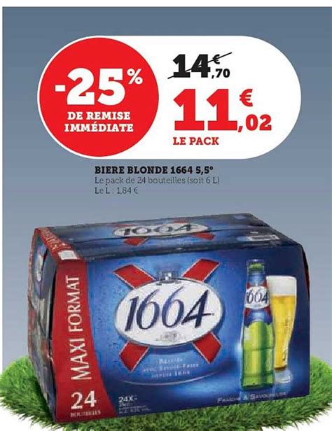 Promo Bière Blonde 1664 5 5 chez Hyper U iCatalogue fr