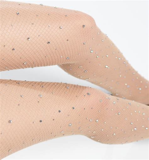 Nude Fishnet Heavily Decorated Handmade Rhinestone Crystals Etsy